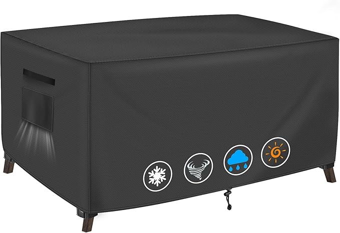Rectangular Patio Table Cover, Outdoor Table Covers Waterproof, UV Resistant Outdoor Lawn Patio Furniture Covers, 36" L x 26" W x 16" H