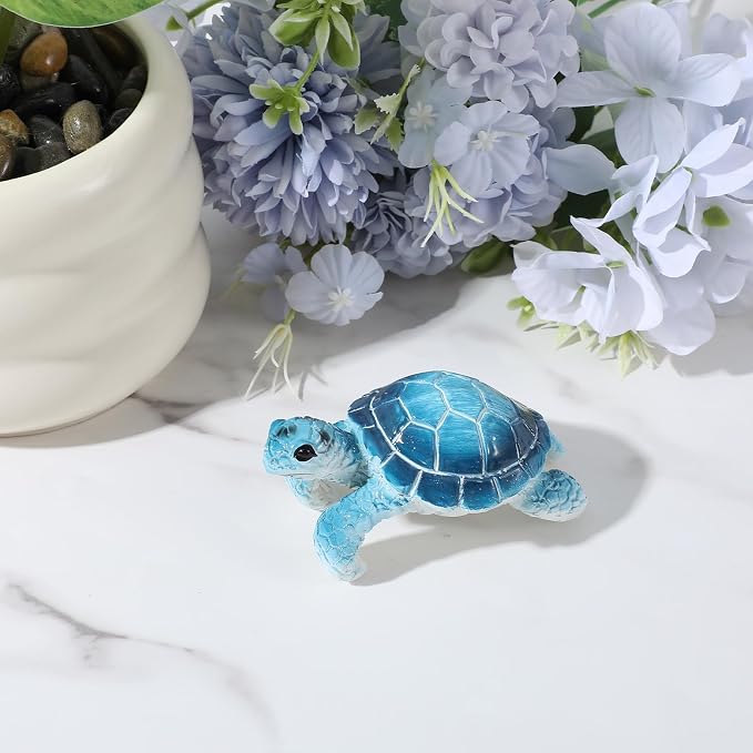 Turtle Plant Decorations For Pots Blue Tortoise Figure Plant Pot Hanger | Climbing Resin Cute Hanging Sea Turtle Statue Planter Pots Decorations For Yard Garden Ornaments Pot Decoration