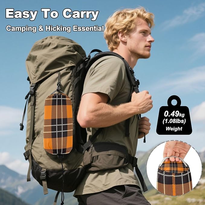 Orange Brown Square 330lb Capacity Hammocks for Camping with Portabl Carry Bag Indoor Hammock for Patio Backyard Lounge Base hamaca de Algodon para Jardin