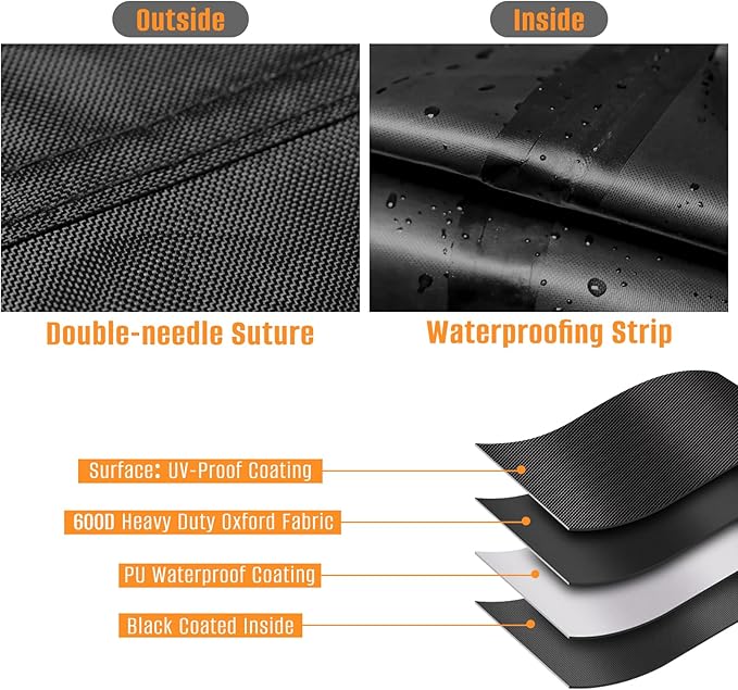 Kovshuiwe 75" Lx43 Wx28 H Patio Furniture Covers, Outdoor Furniture Covers Waterproof, Tear-Resistant Patio Table and Chair Set Cover with Fastener Windproof Buckle Straps, Heavy Duty, 600D Oxford
