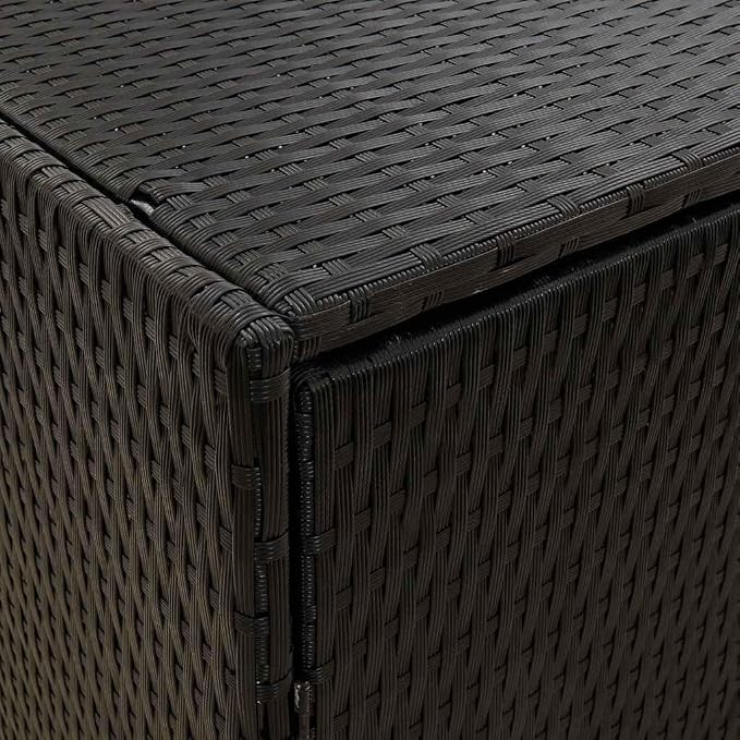 Outdoor Garden Storage Cabinet, Large Waterproof Poly Rattan Utility Shed with 2 Doors for Patio, Garage, and Backyard Organization, 78 x 78 x 31.5 Inch, Black