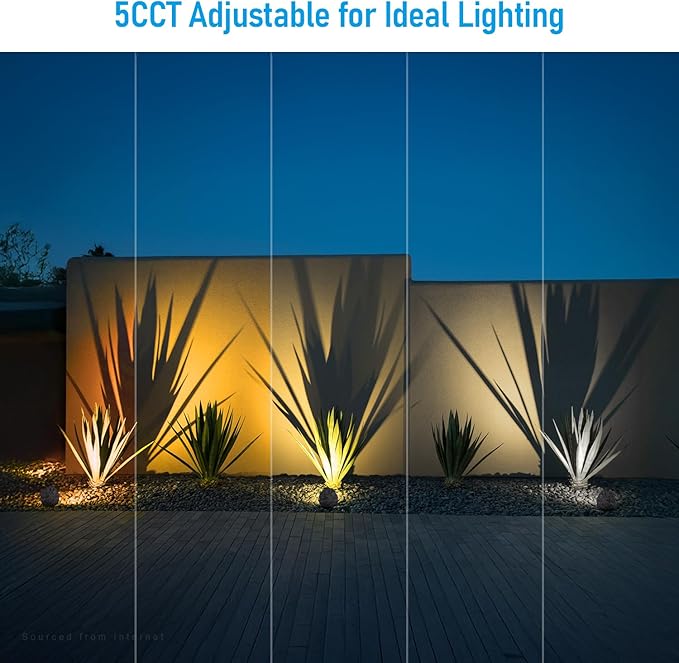 LEONLITE 5CCT LED Rock Lights Outdoor, 5W Low Voltage Landscape Spot Light for Garden, Yard, Decorative Stone Light, 12-24V AC/DC, CRI90, 200lm, IP65 Waterproof, Triangle, Dark Gray, Pack of 2