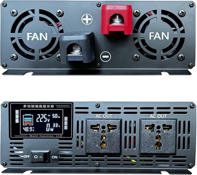 Upgraded high Power 6000W 8000W 10000W 12000W 16000W Pure Sine Wave Power Inverter 12V 24V 48V DC to 110V 220V AC Converter with LED Display for Car/RV Home Solar System(3000W,48vto220V)