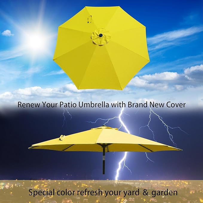 Goodgoods 9ft Patio Umbrella Replacement Canopy Market Umbrella Top Outdoor Umbrella Canopy (2pcs/package)