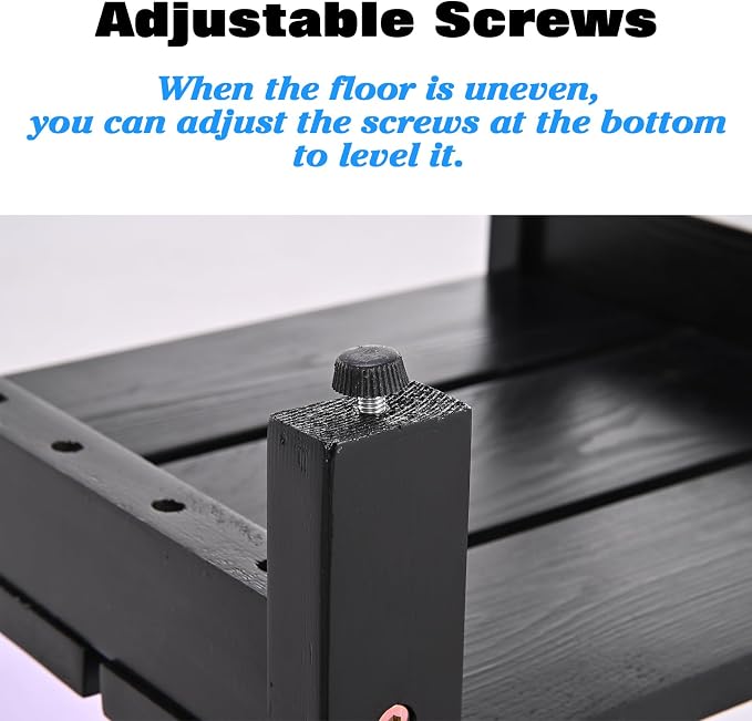 Outdoor Side Table, 2-Tier Small Outdoor Table for Patio, Adirondack Side Tables for Outside or Indoor (Dark Brown, 16 * 12.25 * 16.75)