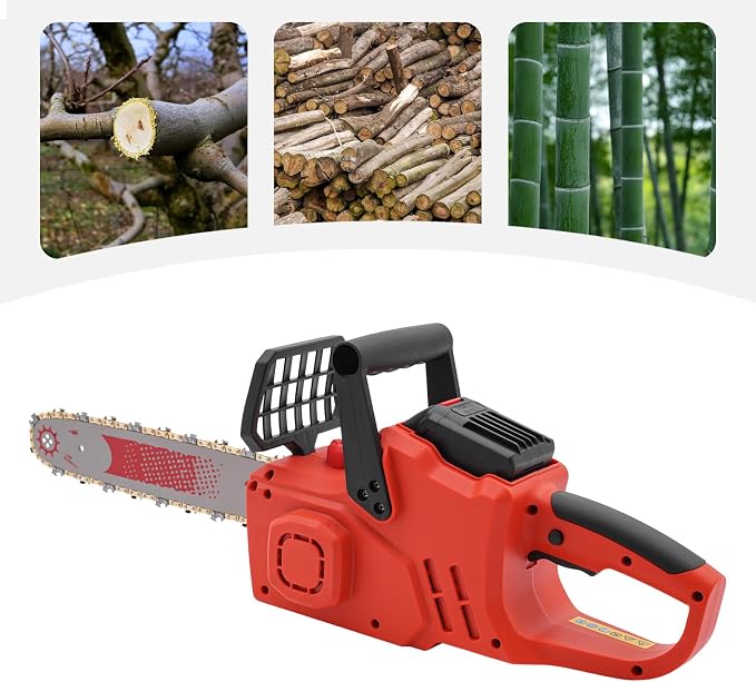 15.75" Electric Cordless Chainsaw, Electric Chain Saw w/Battery And Charger, Battery-powered Chain Saw for Wood Cutting