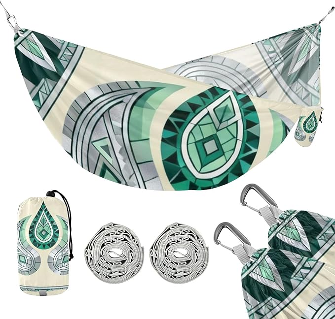 Geometric Paisley Hammocks for Camping with Portabl Carry Bag Portable Hammock Indoor Outdoor Patio