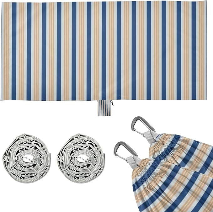 Blue-Orange Stripe 330lb Capacity Hammocks with Hanging Rope Cloth Hammock for Outside Beach Patio Garden capas para la Lluvia