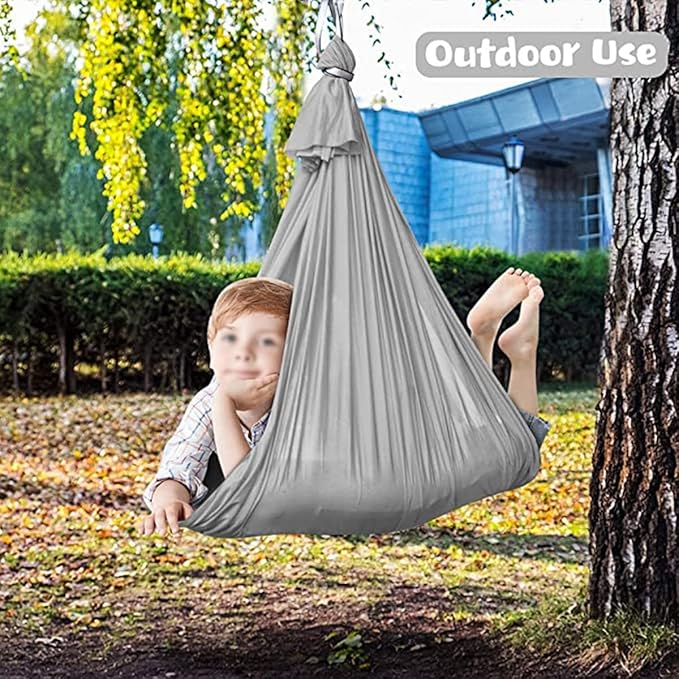 Indoor Outdoor Swing Therapy Sensory Swing + 360° Swivel Cuddle Hammock for Kids, with Sensory Disorders, Autism, ADHD, Anxiety Swings (Size : 150 * 280CM/59 * 110in)