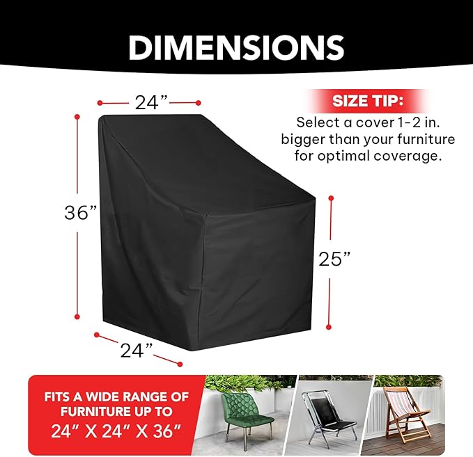 24x24x36 UV-proof Waterproof Furniture Patio Cover 24L x 24W x 36H breathable dust proof sofa table chair storage bar high chair color black sectional armless 24 inches 24 inches 36 inches