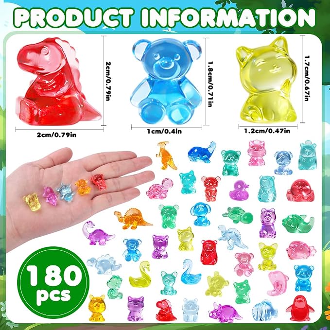 DIYDEC 180Pcs Mini Resin Animal 50 Styles Tiny Resin Animals to Hide,Small Plastic Figurines for Vase Fillers Micro Dollhouse Aquarium Decorations
