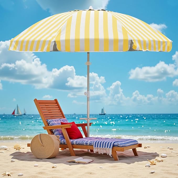 Northroad 8ft Large Beach Umbrella w/Sand Anchor Vent Tilt, Heavy Duty High Wind Patio Umbrellas w/Carry Bag,UV 50+ Sun Protection Portable Sunshade Umbrellas for Garden Pool Backyard