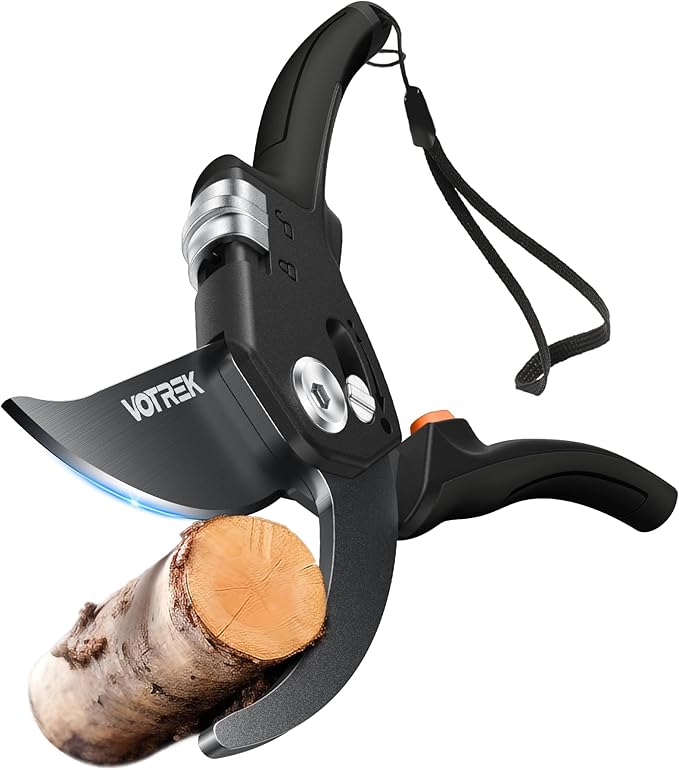 8.5" Pruning Shears for Gardening, 【Unique Stepless Handle Opening】Professional Bypass Garden Clipper, Heavy Duty Plant Pruners for Branch 【SK5 Steel Blades】【All Hand Sizes】, Classic Black