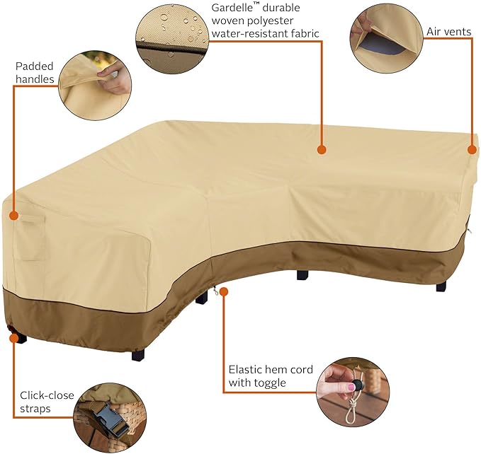 Classic Accessories Veranda Water-Resistant 70 Inch Patio V-Shaped Sectional Lounge Set Cover, Patio Furniture Covers
