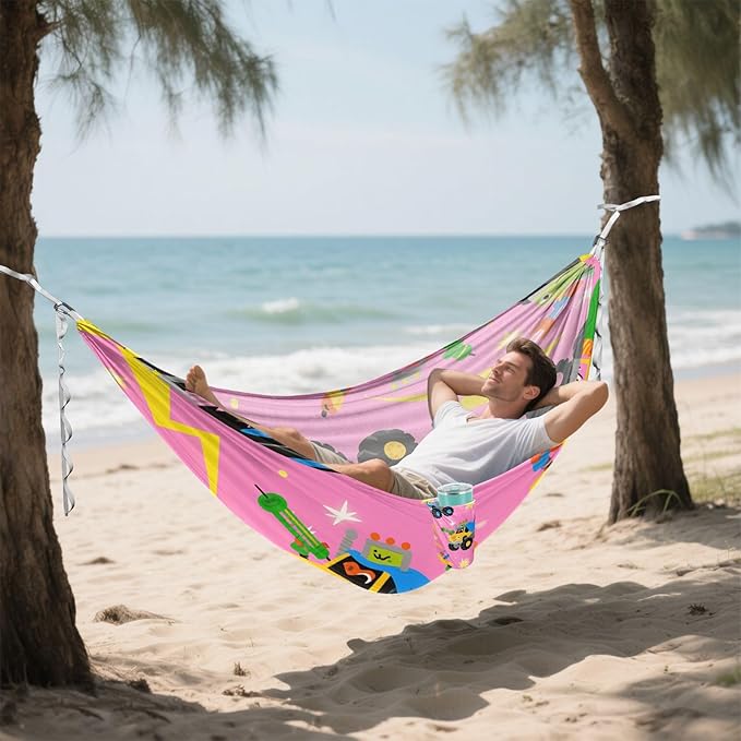 Cute Cartoon Colorful Truck 330lb Capacity Outdoor Hammock with Tree Straps Fabric Hammock for Indoor Outdoor Patio accesorios para Camping