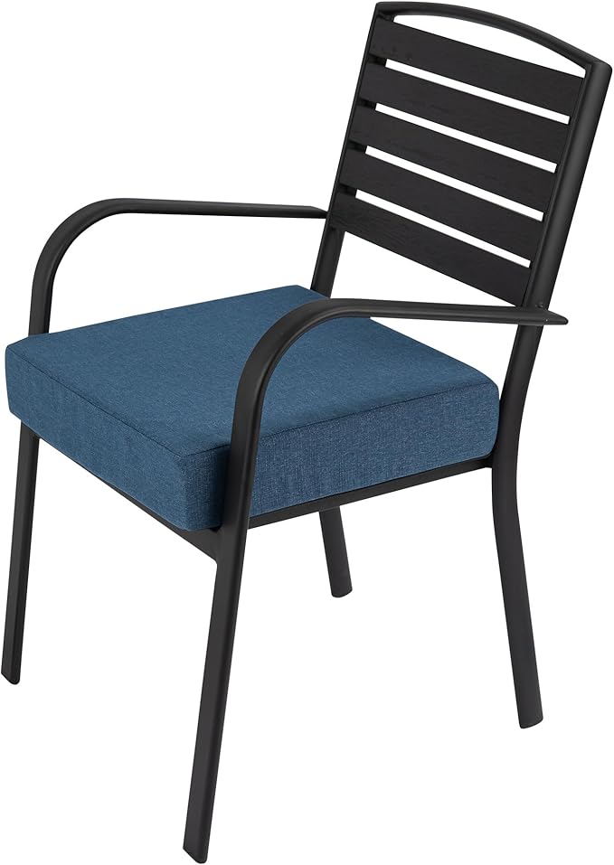 FUNHOME Outdoor Cushion Covers 24 x 24 x 4 inch,Set of 2,Non-Slip Grips Bottom,Replacement Cushion Covers for Garden Patio Furniture Couch Chair,Fade-Resistant Slipcover Only,No Insert(Denim Blue)