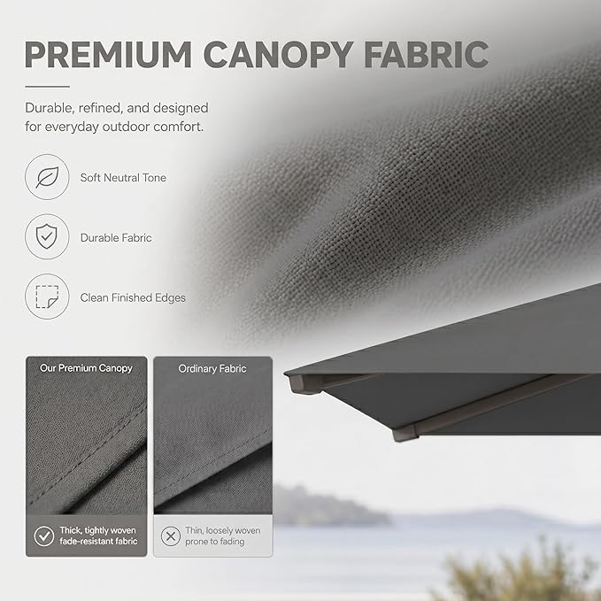 Cantilever Patio Umbrella, Large Square Outdoor Offset Umbrella with Aluminum Pole, 360-degree Rotation for Garden, Deck, Pool