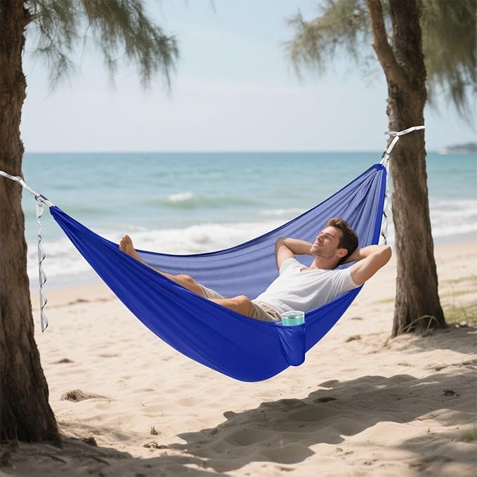 Blue 330lb Capacity Hammocks with Portabl Carry Bag Indoor Hammock for Patio Backyard Lounge Base para ir de Camping