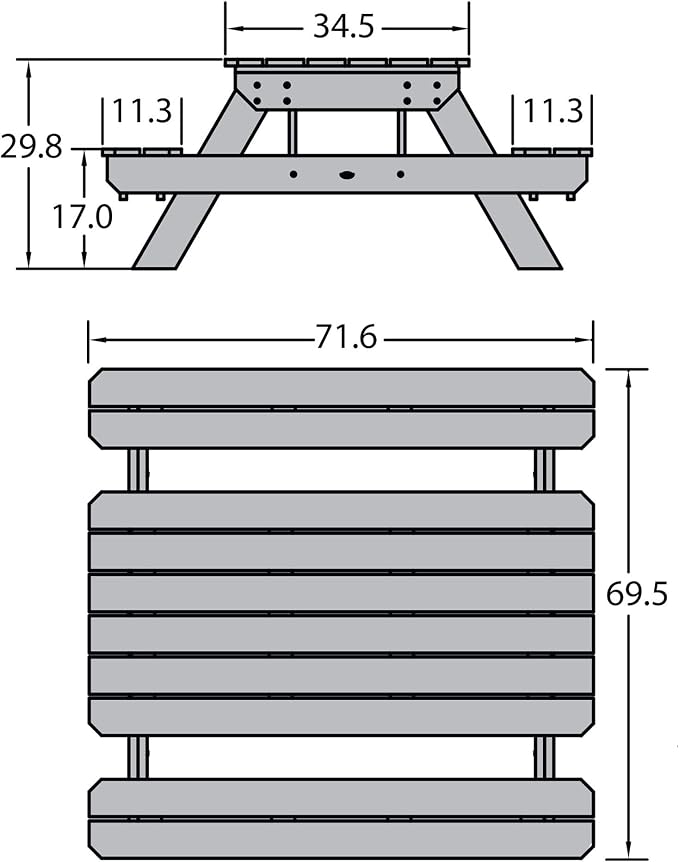 Highwood Hometown Picnic Table, 6 Foot, Coastal Teak