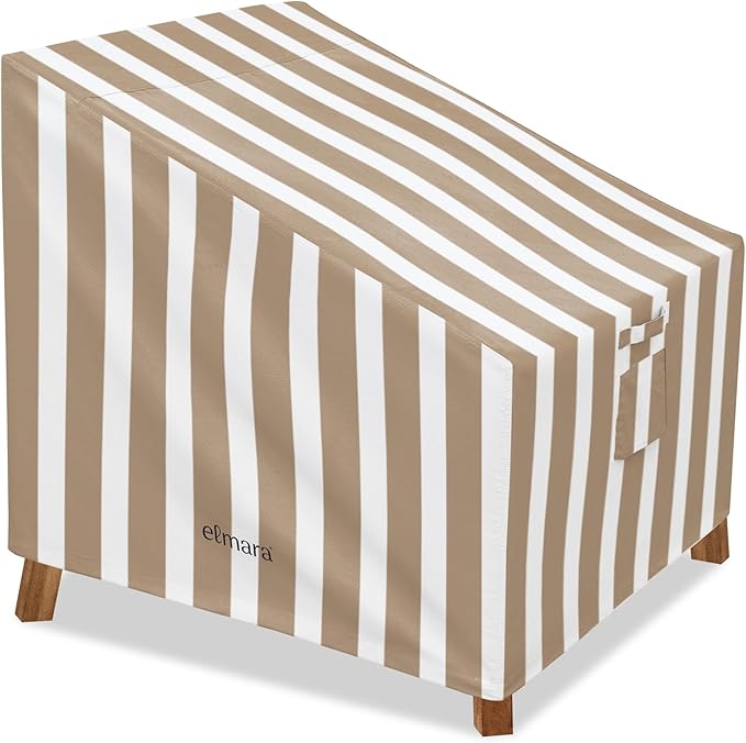 Elmara Outdoor Chair Covers – Waterproof, UV Fade-Resistant Patio Chair Covers Made of Heavy Duty Olefin – Durable All Weather Design Keeps Your Patio Furniture Safe (Bronze Stripe)