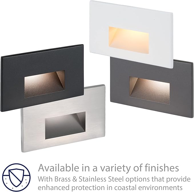 WAC Landscape Lighting, LEDme 120V LED Horizontal Indoor and Outdoor Step and Wall Light 2700K Built-in LED in Bronze