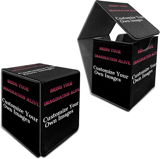 Custom Card Deck Box for MTG, Personalized Card Storage Case Fits 120+ Sleeved Cards, Premium Leather TCG Box with Strong Magnetic Closure for Magic, CCG, PTCG, Baseball Cards