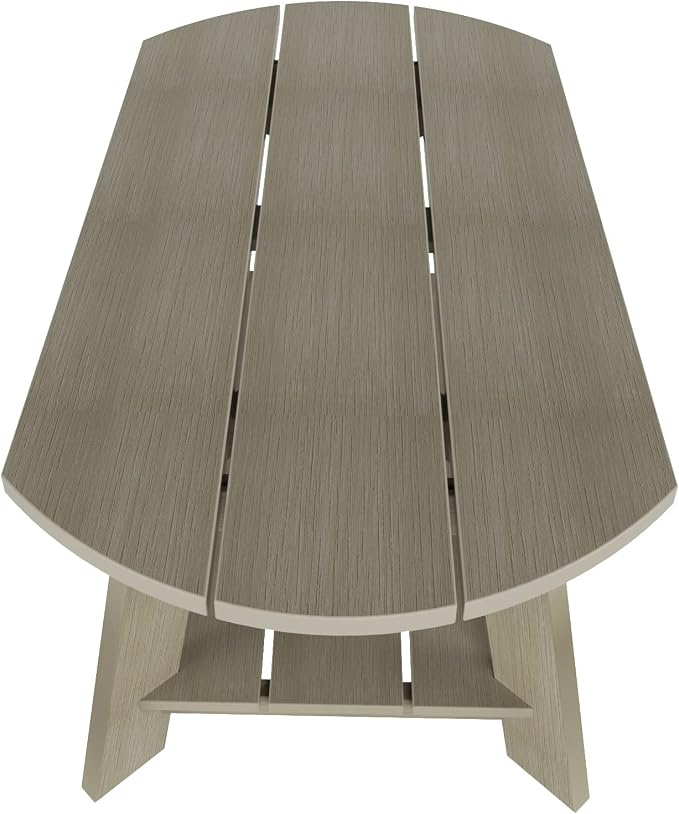 WestinTrends Tuscany Outdoor Coffee Table, All Weather HIPS 2 Tier Patio Adirondack Coffee Table, Weathered Gray