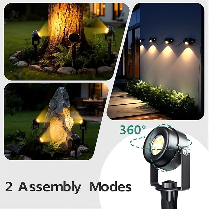 HISTAR Low Voltage Landscape Lighting with Bluetooth App Control & Remote, Outdoor Spot Lights for Fence Tree Pathway Lawn Decor, IP65 Waterproof All-in-One Permanent Outdoor Lights (6pack-RGBW)