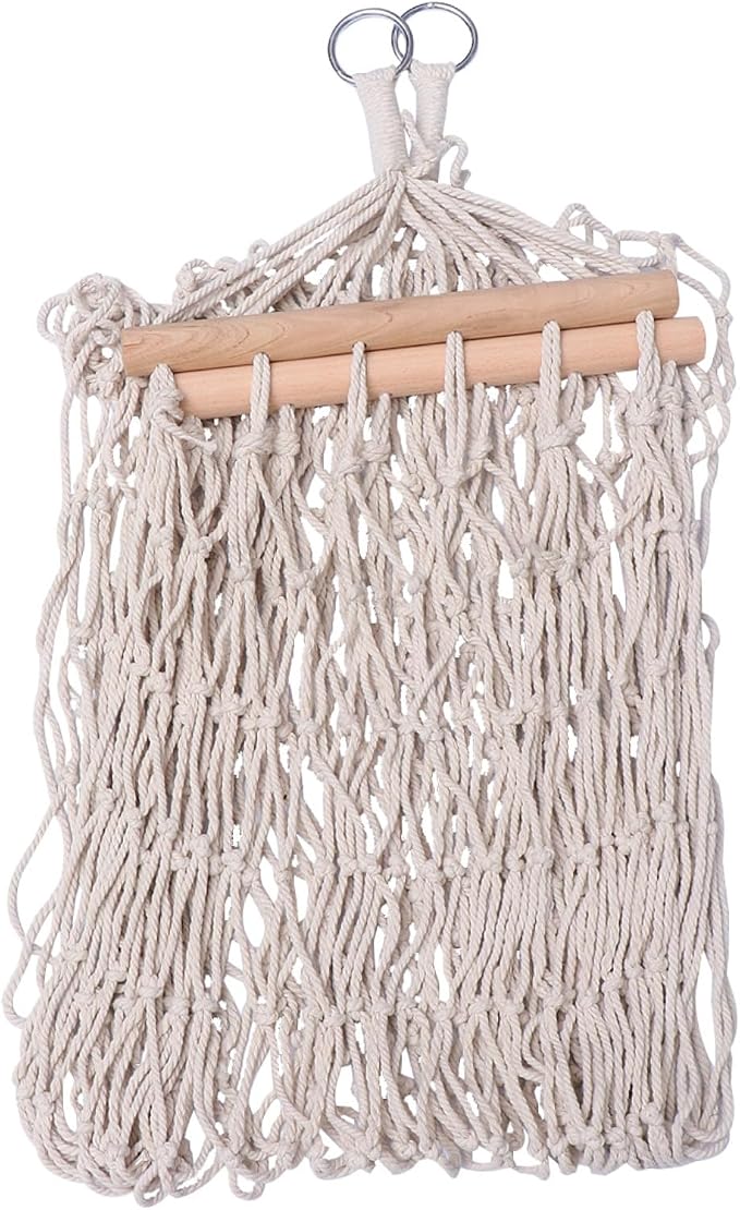 1pc Cotton Rope Hammock Wooden Stick Outdoor Swing Chair for Relaxation and Leisure Supports up to Easy to Assemble and Detachable for Washing