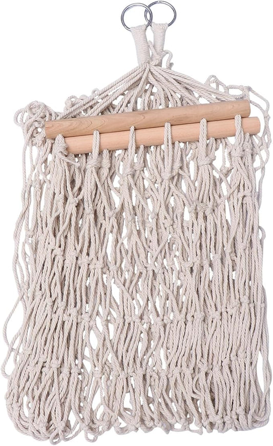 1pc Cotton Rope Hammock Wooden Stick Outdoor Swing Chair for Relaxation and Leisure Supports up to Easy to Assemble and Detachable for Washing