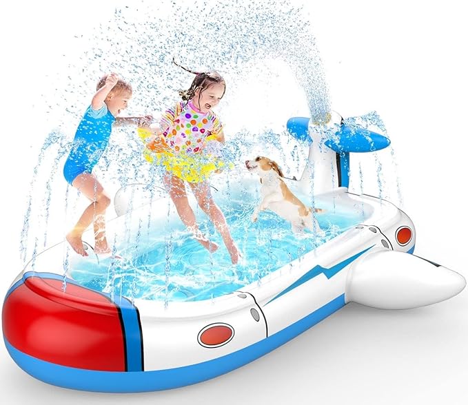 Kiddie Pool Splash Pad for Kids (68") | 3-in-1 Inflatable Sprinkler Pool for Toddlers Ages 3-8, Backyard Water Play Mat, Outdoor Summer Wading Pool for Boys & Girls