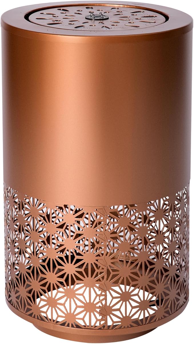 Christopher Knight Home Leva 20.87" H Metal Water Fountain Outdoor with LED Light, Recirculating Pump Outdoor Fountain for Lawn/Backyard, Freestanding Candle Style Cascading Water, Brown