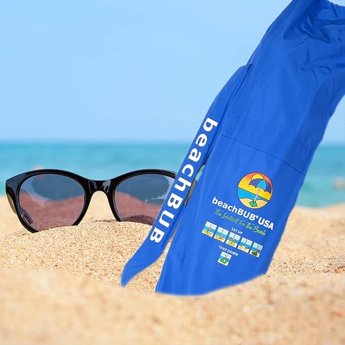 BEACHBUB Beach Umbrella Bag - Waterproof & Foldable Beach Bag for Umbrellas with Wide Padded Shoulder Strap & Molded Carry Handle