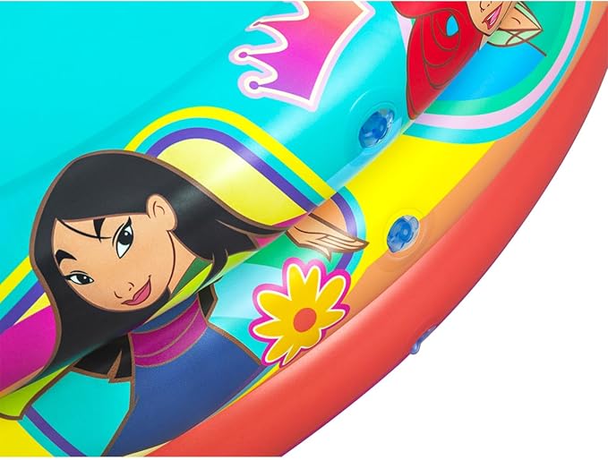 Disney Princess Inflatable Pool - Bundle with Inflatable Kiddie Pool for Girls, Kids Plus Stickers, More | Disney Princess Kiddie Pool Set (48" L x 48" W x 10" H)