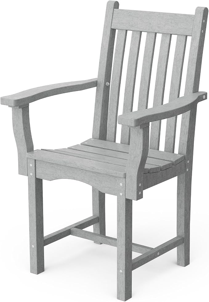 Wildridge Classic 7-Piece 44"x84" Dining Set, Light Gray - Outdoor Weather Resistant Recycled Plastic Furniture for Patio