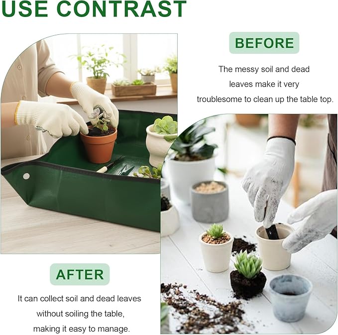 16Pcs Garden Tools, Mini Garden Hand Transplanting Succulent Tools Set, 19.6" Thickened Plant Repotting Mat & Succulent Hand Tools, Plants Transplanting Supplies for Indoor Outdoor Fairy Care, Cactus