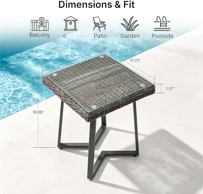 Wicker Patio Conversation Set, Outdoor Patio Chair Set with Deep Seating, Wide Armrests & Thick Cushions, All-Weather Outdoor Furniture Set for Patio, Porch, Deck & Backyard