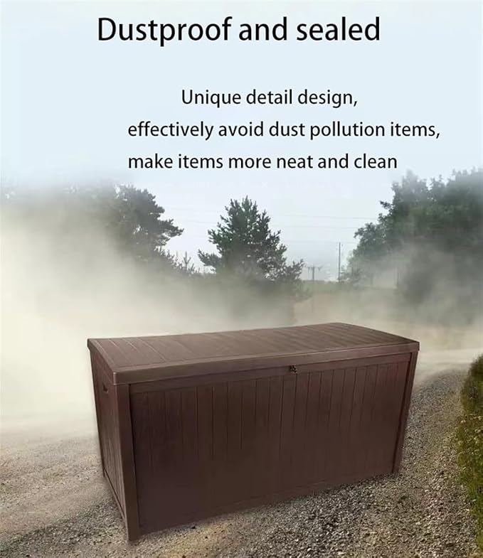 Outdoor Storage Box - Lockable Garden Rooftop Organizer, Patio Balcony Tool Box, Durable End Table Storage Cabinet,Grey