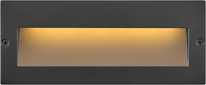 Hinkley Landscape Lighting Taper Wide Horizontal 12v Step Light, Low-Voltage, Recessed Mount, Integrated LED, Satin Black