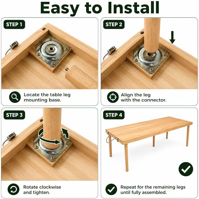 Folding Wooden Picnic Table, All-in-One Storage Box Design Portable Solid Wood Low Profile Table for Indoor Home, Outdoor Camping, Beach and Patio