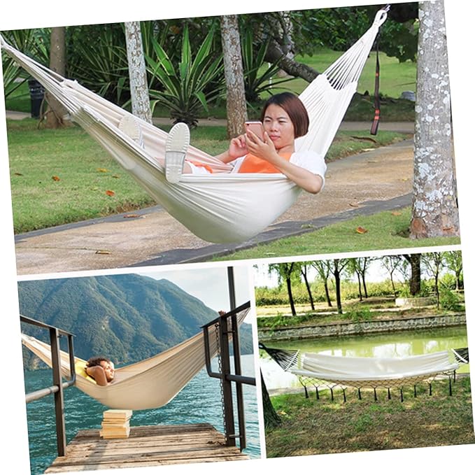 Yardwe Hanging Swing Chair Outdoor Camping Hammock Canvas Lightweight Comfortable Washable