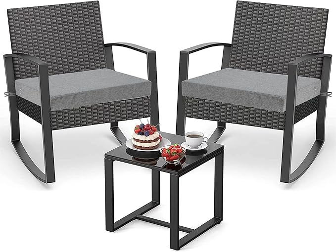 FUNHOME Patio Cushion Covers 22 x 20 x 4 Inch, No Insert! 2 Pack Water Repellent Outdoor Chair Seat Cushion Slip Covers with Zipper and Tie, Replacement Cover Only(Grey)