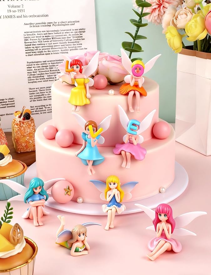 16Pcs Mini Fairy Garden Accessories Outdoor, Fairies for Fairy Garden | Small Fairies Figurines, For Decor Cake