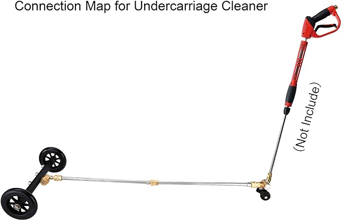 Tool Daily Undercarriage Cleaner Swivel Wheel for Pressure Washer, Underbody Car Wash, 1/4 Inch Quick Connector, 4000 PSI Black