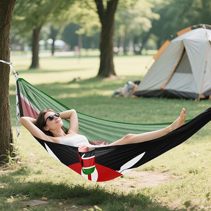National Flag of Kenya Hammocks with Portabl Carry Bag Backyard Hammock for Indoor Outdoor Patio
