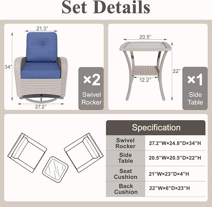 Rocker Chairs with Rattan Side