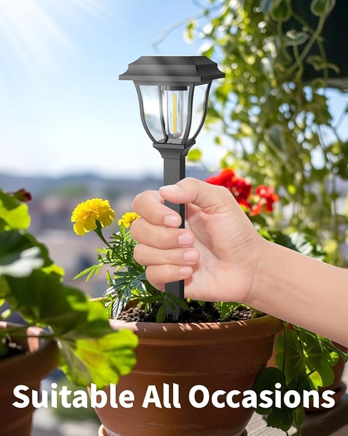 Solar Pathway Lights 12 Pack Mini Outdoor 3000K Bright Auto On/Off Solar Garden Lights Long Lasting Solar Powered Landscape Light for Path Yard Walkway Lawn Driveway Decor Lighting - Cool White