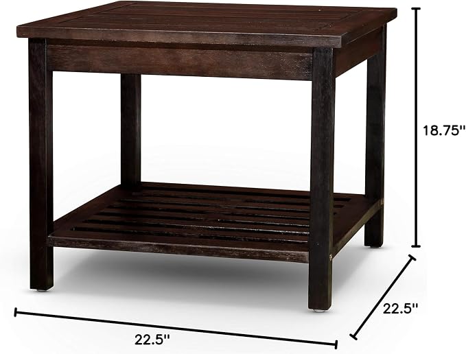 DTY Outdoor Living Longs Peak Eucalyptus Two Shelf Side Table - Espresso