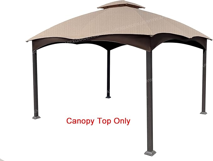 APEX GARDEN Replacement Canopy Top for the Lowe's Gazebo Model #GF-12S004B-1 / GF-12S004BTO (Beige Ripstop Fabric)