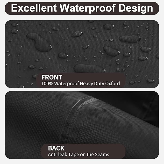 PureFit Outdoor Sectional Sofa Cover Waterproof L Shaped Patio Furniture Covers for Deck, Lawn and Backyard, 104”x83” Right Facing, Black
